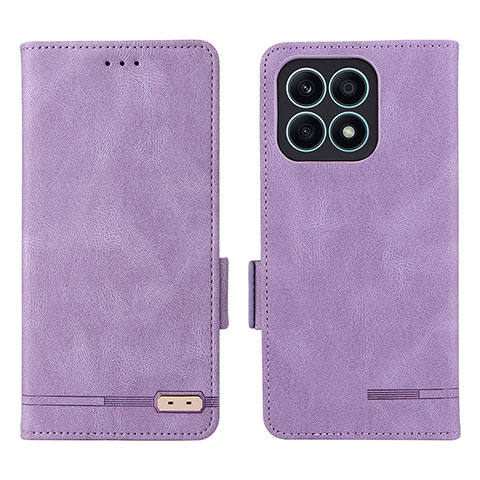 Custodia Portafoglio In Pelle Cover con Supporto L07Z per Huawei Honor X8a 4G Viola