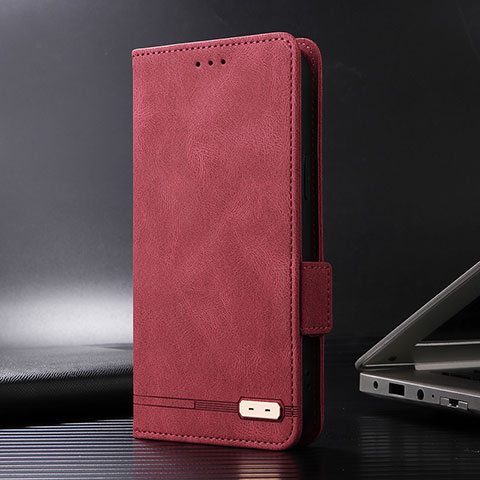 Custodia Portafoglio In Pelle Cover con Supporto L07Z per Huawei Honor X8b Rosso