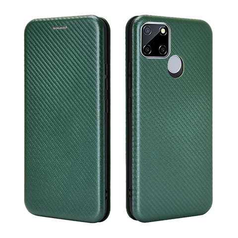 Custodia Portafoglio In Pelle Cover con Supporto L07Z per Realme 7i RMX2193 Verde