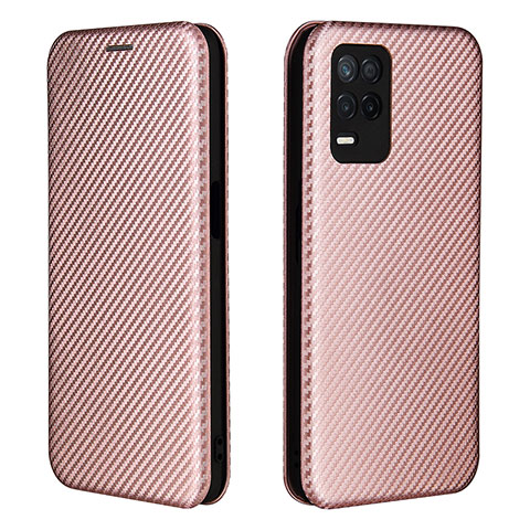 Custodia Portafoglio In Pelle Cover con Supporto L07Z per Realme 8 5G Oro Rosa