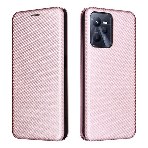 Custodia Portafoglio In Pelle Cover con Supporto L07Z per Realme C35 Oro Rosa