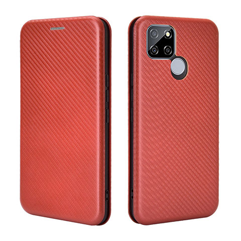 Custodia Portafoglio In Pelle Cover con Supporto L07Z per Realme V3 5G Marrone