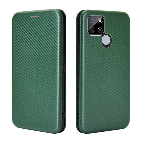 Custodia Portafoglio In Pelle Cover con Supporto L07Z per Realme V3 5G Verde