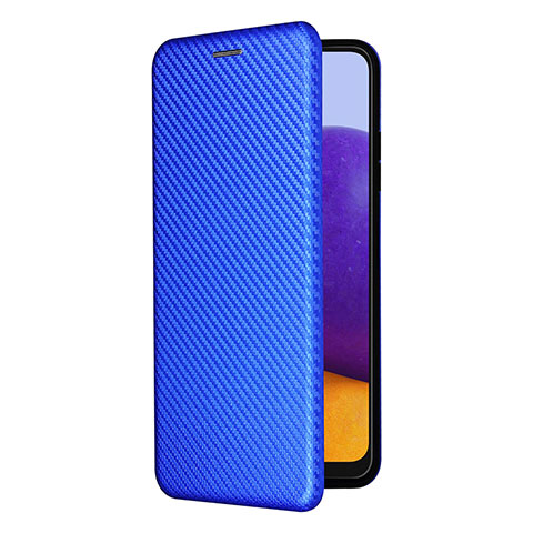 Custodia Portafoglio In Pelle Cover con Supporto L07Z per Samsung Galaxy A22 5G Blu