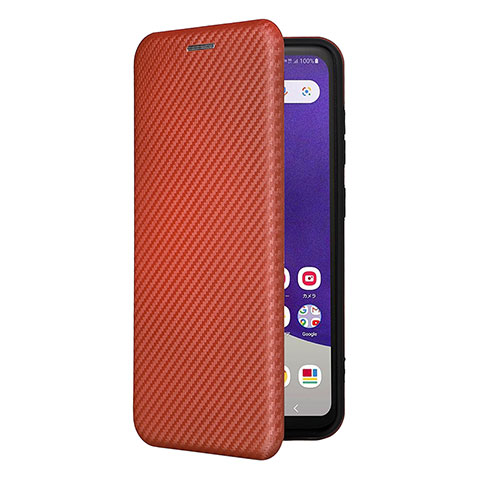 Custodia Portafoglio In Pelle Cover con Supporto L07Z per Samsung Galaxy A22 5G SC-56B Marrone