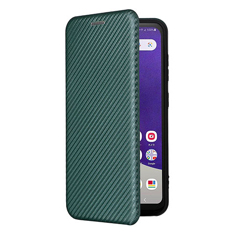 Custodia Portafoglio In Pelle Cover con Supporto L07Z per Samsung Galaxy A22 5G SC-56B Verde