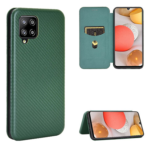 Custodia Portafoglio In Pelle Cover con Supporto L07Z per Samsung Galaxy A42 5G Verde