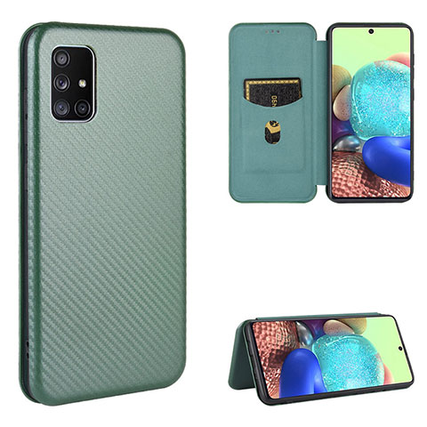 Custodia Portafoglio In Pelle Cover con Supporto L07Z per Samsung Galaxy A71 5G Verde