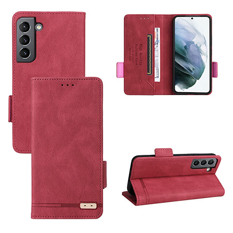 Custodia Portafoglio In Pelle Cover con Supporto L07Z per Samsung Galaxy S21 Plus 5G Rosso