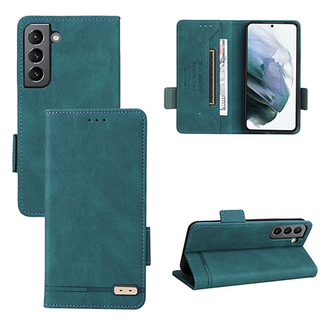 Custodia Portafoglio In Pelle Cover con Supporto L07Z per Samsung Galaxy S21 Plus 5G Verde