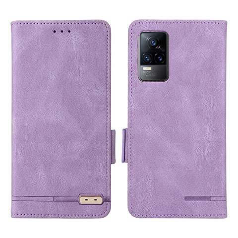 Custodia Portafoglio In Pelle Cover con Supporto L07Z per Vivo V21e 4G Viola