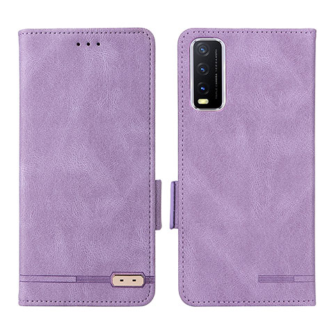 Custodia Portafoglio In Pelle Cover con Supporto L07Z per Vivo Y11s Viola