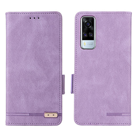 Custodia Portafoglio In Pelle Cover con Supporto L07Z per Vivo Y53s NFC Viola