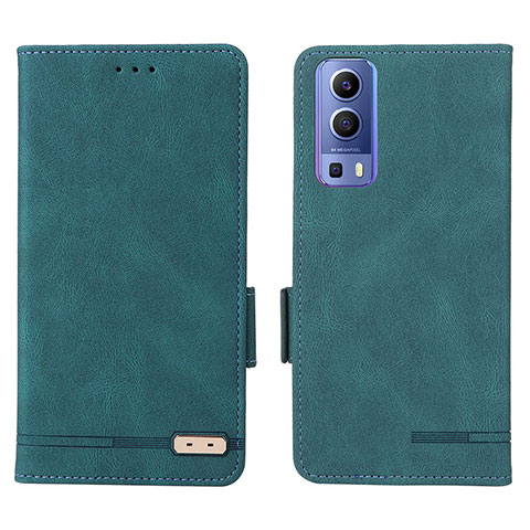 Custodia Portafoglio In Pelle Cover con Supporto L07Z per Vivo Y72 5G Verde