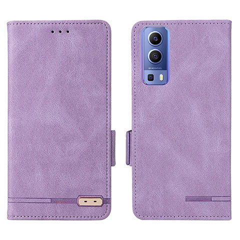 Custodia Portafoglio In Pelle Cover con Supporto L07Z per Vivo Y72 5G Viola