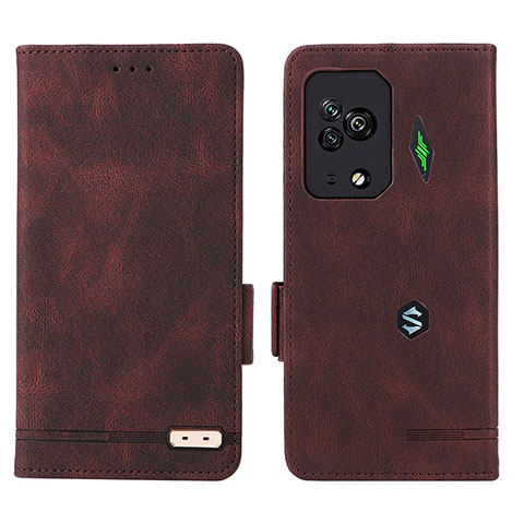 Custodia Portafoglio In Pelle Cover con Supporto L07Z per Xiaomi Black Shark 5 Pro 5G Marrone