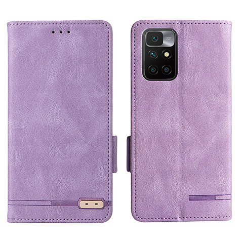 Custodia Portafoglio In Pelle Cover con Supporto L07Z per Xiaomi Redmi 10 4G Viola