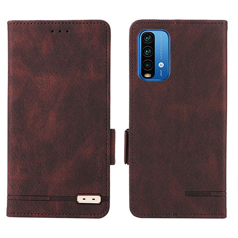 Custodia Portafoglio In Pelle Cover con Supporto L07Z per Xiaomi Redmi 9 Power Marrone