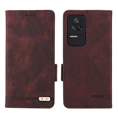 Custodia Portafoglio In Pelle Cover con Supporto L07Z per Xiaomi Redmi K40S 5G Marrone