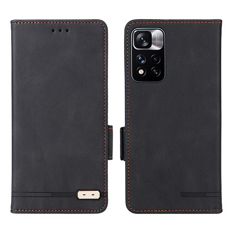 Custodia Portafoglio In Pelle Cover con Supporto L07Z per Xiaomi Redmi Note 11 Pro+ Plus 5G Nero