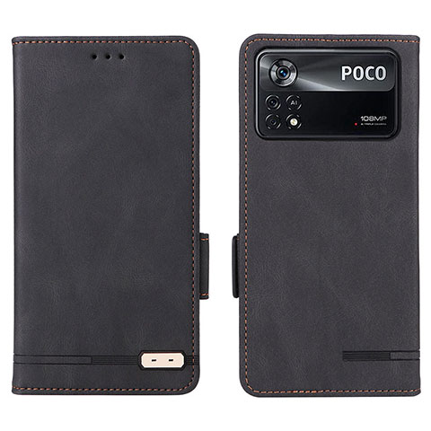 Custodia Portafoglio In Pelle Cover con Supporto L07Z per Xiaomi Redmi Note 11E Pro 5G Nero