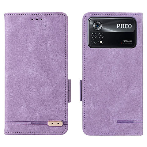 Custodia Portafoglio In Pelle Cover con Supporto L07Z per Xiaomi Redmi Note 11E Pro 5G Viola