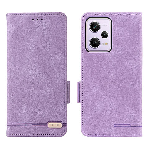 Custodia Portafoglio In Pelle Cover con Supporto L07Z per Xiaomi Redmi Note 12 Pro 5G Viola