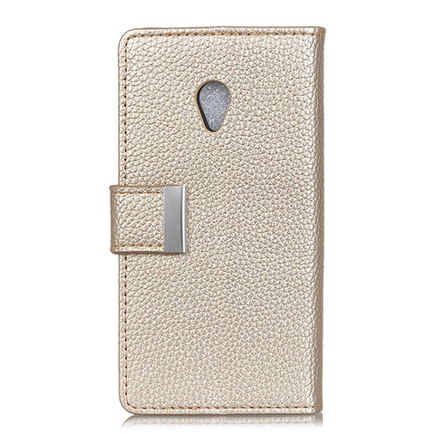 Custodia Portafoglio In Pelle Cover con Supporto L08 per Alcatel 1X (2019) Oro