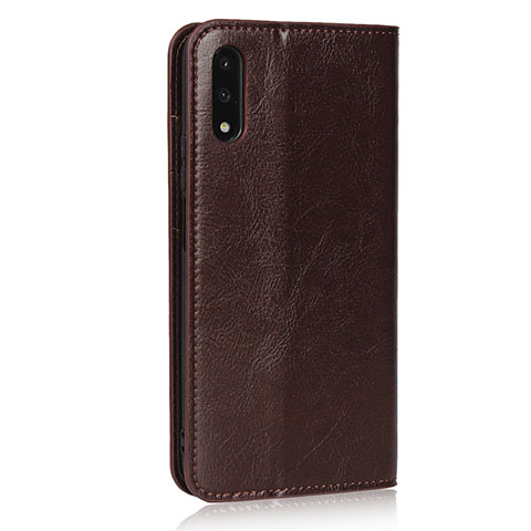 Custodia Portafoglio In Pelle Cover con Supporto L08 per Huawei P Smart Z (2019) Marrone