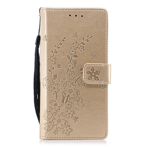 Custodia Portafoglio In Pelle Cover con Supporto L08 per Huawei P20 Oro