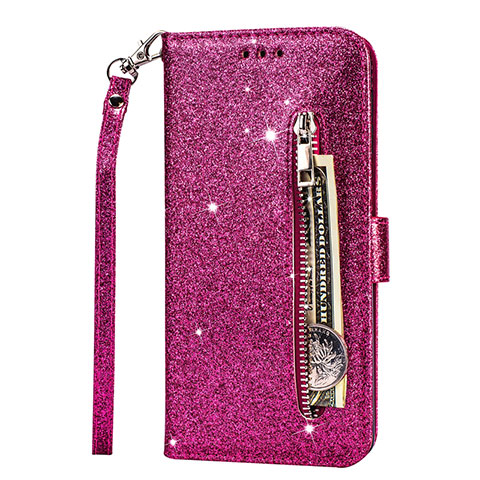 Custodia Portafoglio In Pelle Cover con Supporto L08 per Samsung Galaxy S20 Ultra 5G Rosa Caldo