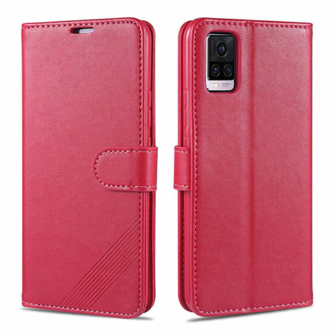 Custodia Portafoglio In Pelle Cover con Supporto L08 per Vivo V20 Pro 5G Rosso