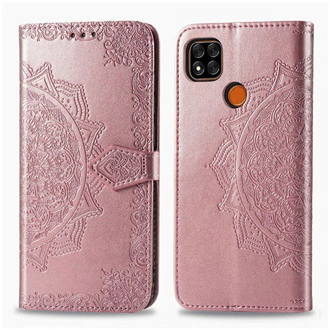 Custodia Portafoglio In Pelle Cover con Supporto L08 per Xiaomi POCO C31 Oro Rosa