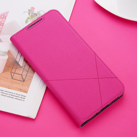 Custodia Portafoglio In Pelle Cover con Supporto L08 per Xiaomi Redmi 8A Rosa Caldo