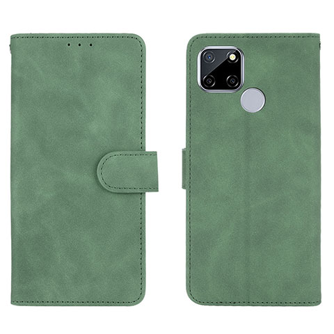 Custodia Portafoglio In Pelle Cover con Supporto L08Z per Realme 7i RMX2193 Verde