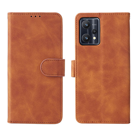 Custodia Portafoglio In Pelle Cover con Supporto L08Z per Realme 9 5G Marrone