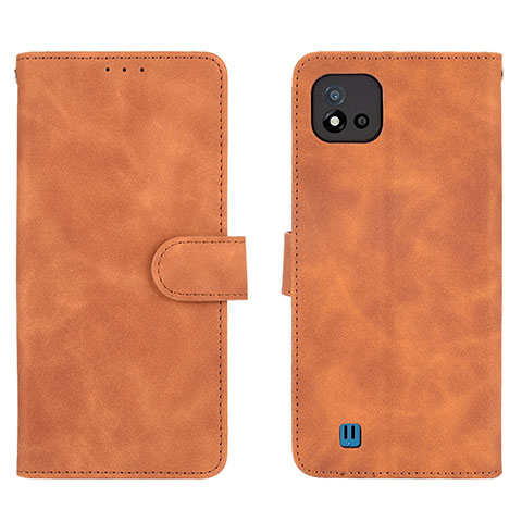 Custodia Portafoglio In Pelle Cover con Supporto L08Z per Realme C11 (2021) Marrone