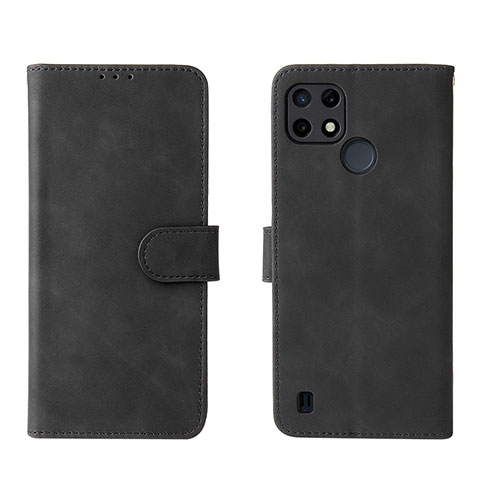 Custodia Portafoglio In Pelle Cover con Supporto L08Z per Realme C25Y India Nero