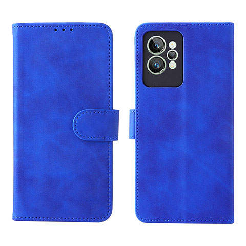 Custodia Portafoglio In Pelle Cover con Supporto L08Z per Realme GT2 Pro 5G Blu