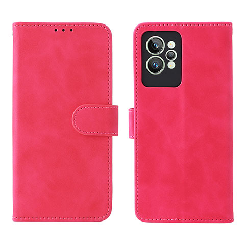 Custodia Portafoglio In Pelle Cover con Supporto L08Z per Realme GT2 Pro 5G Rosa Caldo