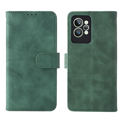 Custodia Portafoglio In Pelle Cover con Supporto L08Z per Realme GT2 Pro 5G Verde