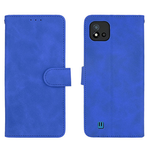 Custodia Portafoglio In Pelle Cover con Supporto L08Z per Realme Narzo 50i Blu