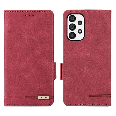 Custodia Portafoglio In Pelle Cover con Supporto L08Z per Samsung Galaxy A73 5G Rosso