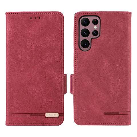 Custodia Portafoglio In Pelle Cover con Supporto L08Z per Samsung Galaxy S24 Ultra 5G Rosso