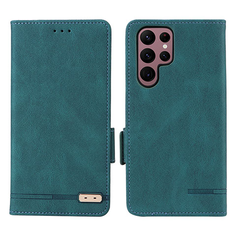 Custodia Portafoglio In Pelle Cover con Supporto L08Z per Samsung Galaxy S24 Ultra 5G Verde