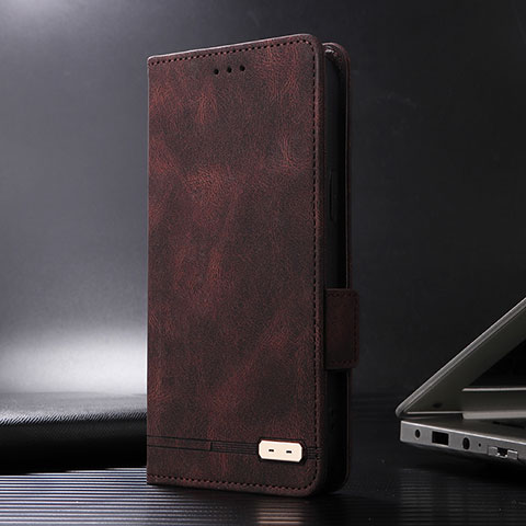 Custodia Portafoglio In Pelle Cover con Supporto L08Z per Xiaomi Redmi 10 India Marrone