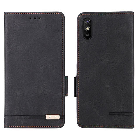 Custodia Portafoglio In Pelle Cover con Supporto L08Z per Xiaomi Redmi 9A Nero