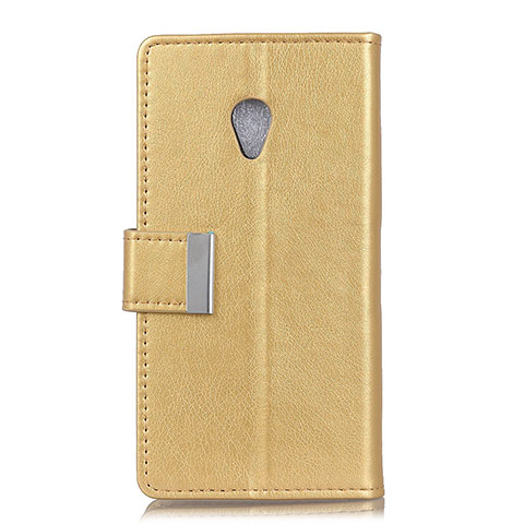 Custodia Portafoglio In Pelle Cover con Supporto L09 per Alcatel 1X (2019) Oro