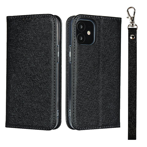 Custodia Portafoglio In Pelle Cover con Supporto L09 per Apple iPhone 12 Nero