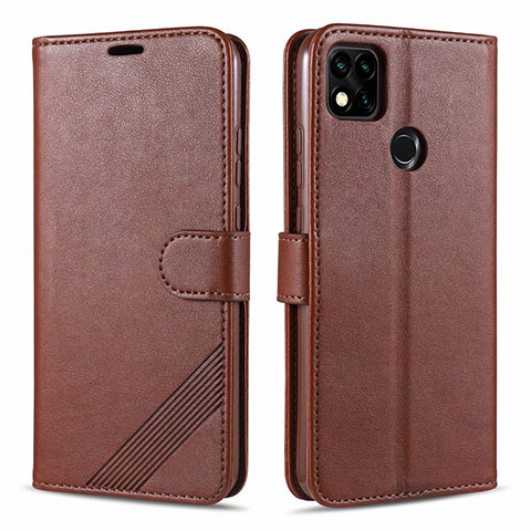 Custodia Portafoglio In Pelle Cover con Supporto L09 per Xiaomi POCO C3 Marrone